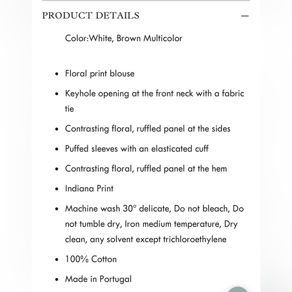 The New Society Indiana Blouse Floral Ruffle Fall Top Youth Childrens Girl’s 4 S - Picture 9 of 9